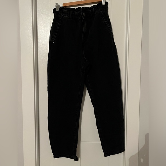 Zara Black Paper-Bag Jeans - Picture 2 of 8